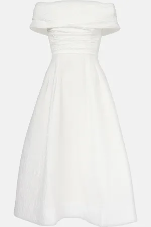 Rebecca Vallance Adalyn off-shoulder brocade midi dress