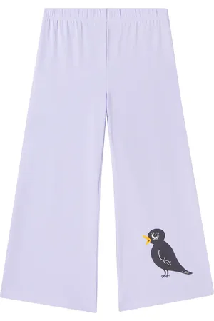 Mini Rodini Birds cotton-blend jersey flared pants
