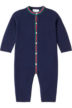 Gucci Baby Web Stripe cotton-blend onesie