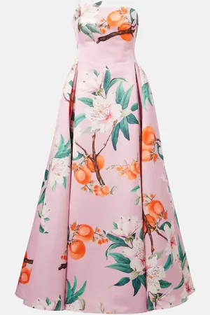 LEO LIN Nora floral satin cocktail dress
