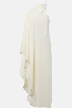 ‎Taller Marmo‎ Bolkan Garden feather-trimmed maxi dress