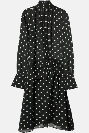Nina Ricci Polka-dot gathered midi dress
