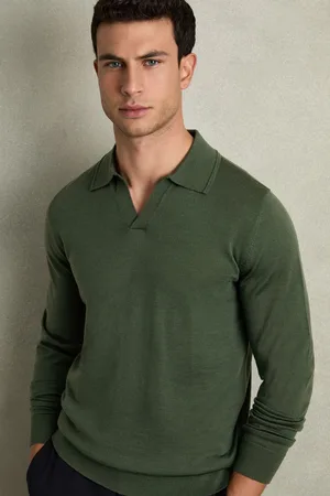 Reiss Milburn Merino Wool Half-Zip Polo Shirt XXL