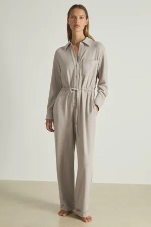 Reiss Fawn Rita Thermal Jersey Drawstring Jumpsuit L