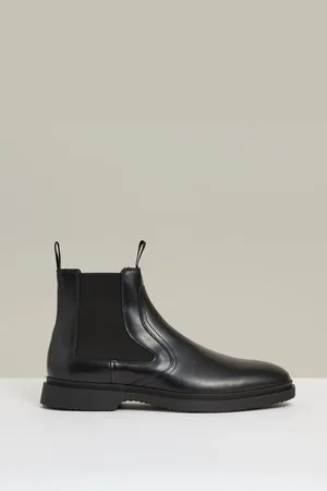 Reiss Black Jagger Leather Rubber Sole Chelsea Boots AU 10 (EU 44)