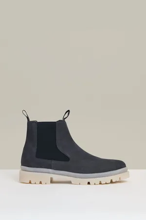 Reiss Dark Navy Garry Suede Contrast Sole Chelsea Boots AU 10 (EU 44)