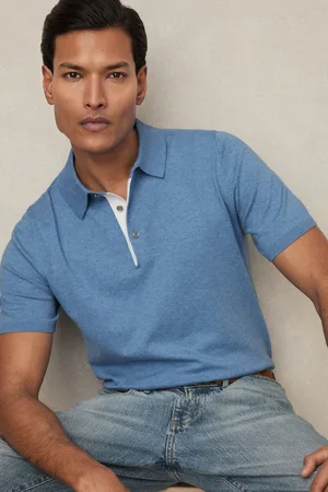Reiss Finch Contrast Placket Polo Shirt With Cotton XS