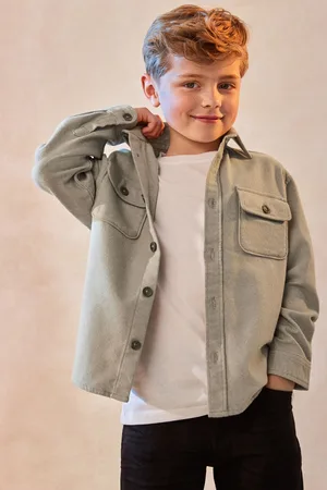 Next Boys Plain 100% Cotton Overshirt (3-16yrs)