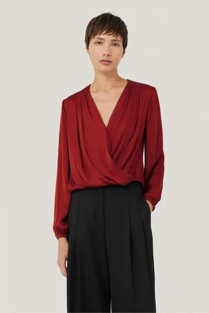 Jigsaw Womens Recycled Satin Drape Wrap Top