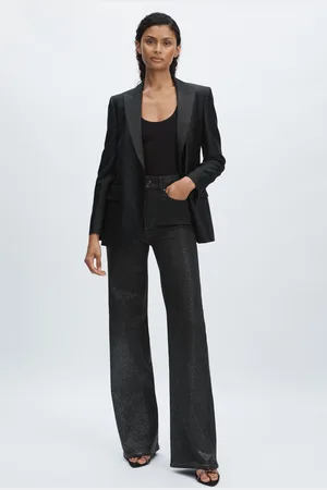 Paige Womens Glitter Dégradé Straight Leg Jeans
