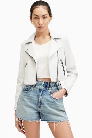 AllSaints Womens AllSaints Dalby Crop Biker Jacket