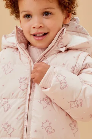 Mori Girls Peppa Pig 3 In 1 Cosy Coat to Gilet