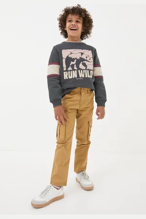 Fat Face Boys FatFace Lulworth Brown/Stone Cargo Trousers
