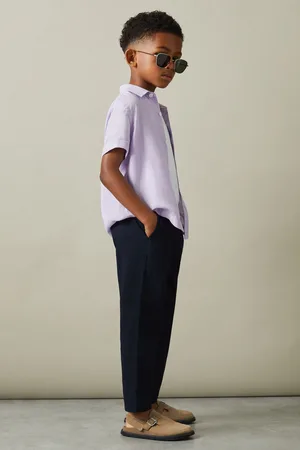 Reiss Boys Orchid Holiday 3-9 yrs Short Sleeve Linen Shirt