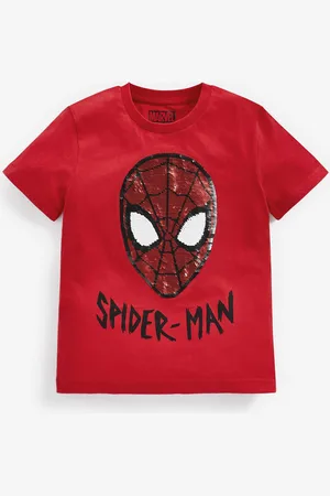SPIDERMAN Boys 100% Cotton Flippy Sequin License T-Shirt (3-14yrs)