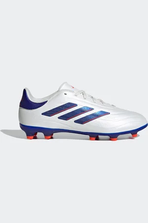 adidas Boys White/Blue/Red Kids Copa Pure 2 League Firm Ground Boots