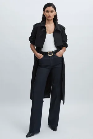 Paige Womens Wide-Leg Coated Jeans