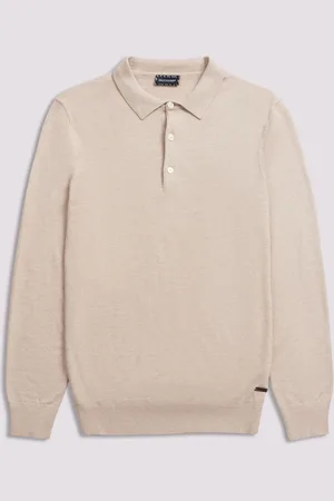 Duchamp Long Sleeve Knit Polo Shirt M