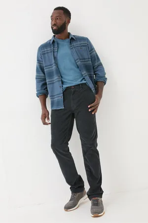 Fat Face Mens FatFace Navy Straight Cord Trousers