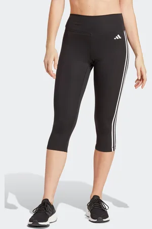 adidas Womens Train Essentials 3-Stripes High Waisted 3/4 Leggings