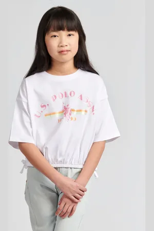 U.S. Polo Assn. Girls U. S. Polo Assn. Elastic Hem Girls 100% Cotton T-Shirt