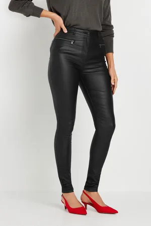 Long Tall Sally Womens Coated Skinny Zip Jeans
