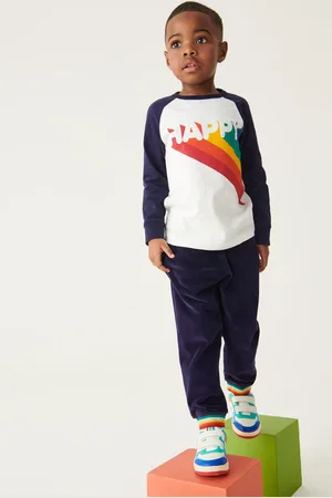 Little Bird Girls Navy Happy 100% Cotton Long Sleeved T-Shirt