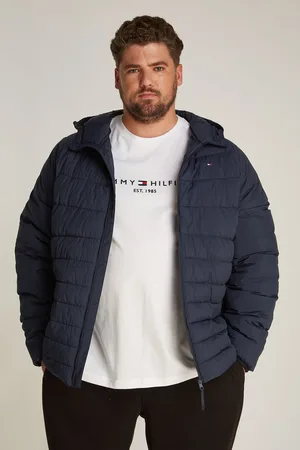 Tommy Hilfiger Mens Plus Quilted Hooded Jacket