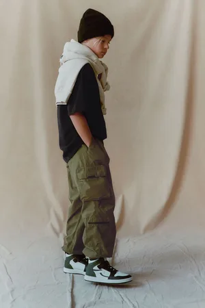 Next Boys Khaki Lined Parachute Cargo Trousers (3-16yrs)