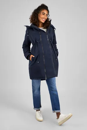 JoJo Maman Bébé Womens Navy 2-in-1 Padded Maternity Parka