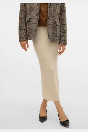 VERO MODA Womens Midi Knitted Pencil Skirt