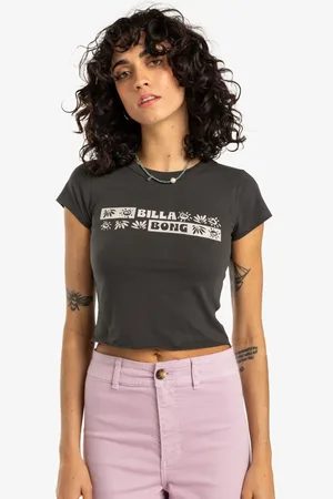 Billabong 100% Cotton Paradise Way Logo Black T-Shirt AU 12
