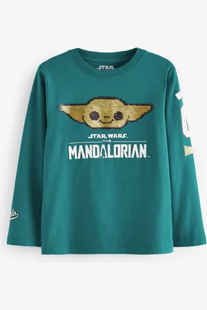 STAR WARS Boys Blue Flippy Sequin License 100% Cotton T-Shirt (3-16yrs)