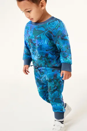 Next Boys Graffiti All-Over Print Crew Neck 100% Cotton Sweatshirt and Joggers Set (3mths-7yrs)
