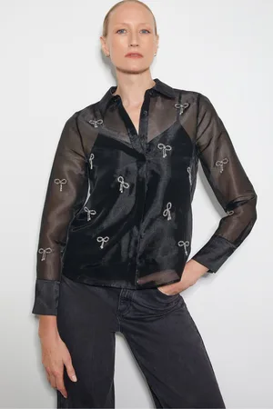 Monsoon Womens Betty Bow Organza Blouse