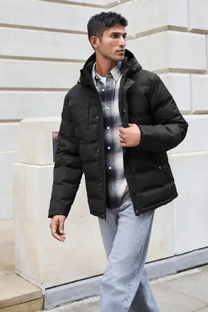 Next Mens Shower Resistant Utility Puffer Coat