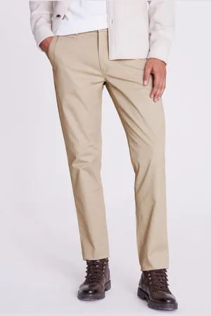 Moss Mens Natural Tailored Chino Trousers