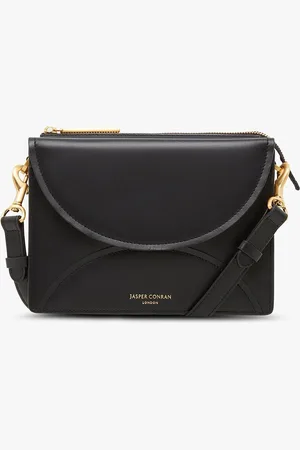 Jasper Conran Darcey Leather Double Flap Cross-Body Bag One