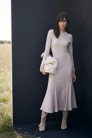 mint&berry Cosy Ribbed Jersey Midi Dress L