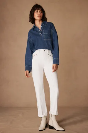 mint&berry White Slim Zip Detail Jeans AU 6 R