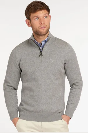 Barbour Grey 100% Cotton Quarter Zip Jumper XL