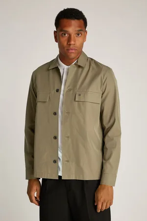 Calvin Klein Mens Boxy Cotton Blend Overshirt