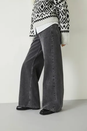 Hush Puppies Womens Abi Wide Leg 100% Cotton Jeans