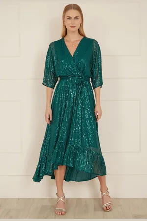 Yumi Sequin Kimono Midi Wrap Dress AU 12