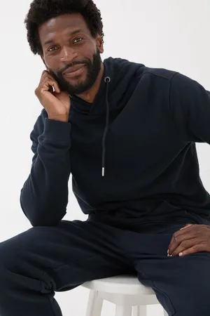 Fat Face Mens FatFace Navy Pique Hoodie