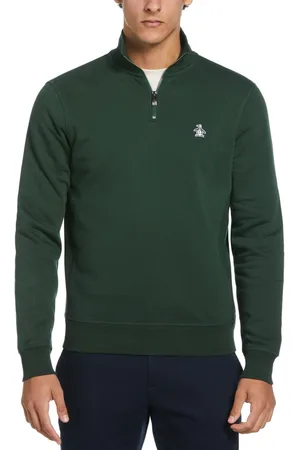 Original Penguin Mens Quarter Zip Fleece Sweatshirt
