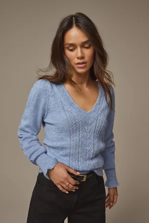 Laura Ashley Womens Pointelle V-Neck Jumper