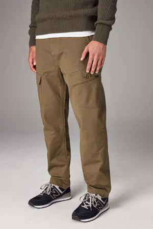 Next Mens Tan Regular Fit 100% Cotton Utility Pocket Cargo Trousers