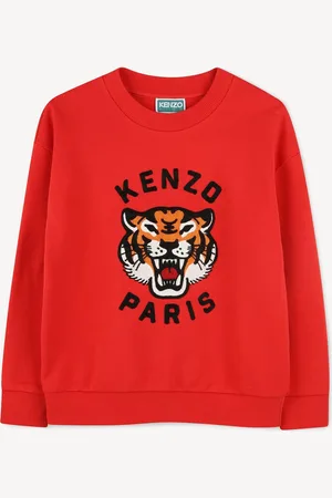 Kenzo Red Long Sleeve Large Tiger Print Logo Sweatshirt 10 Years (140cm)