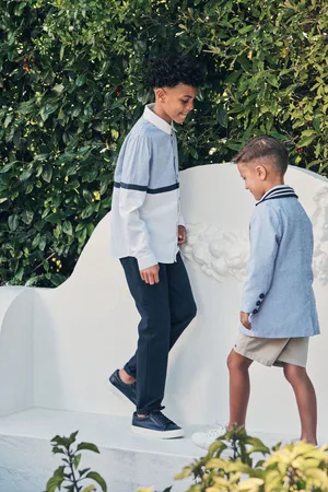 Angel & Rocket Boys Bernard Smart Textured 100% Cotton Trousers